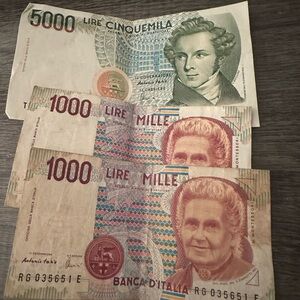 Vintage Italian Lira Banknotes